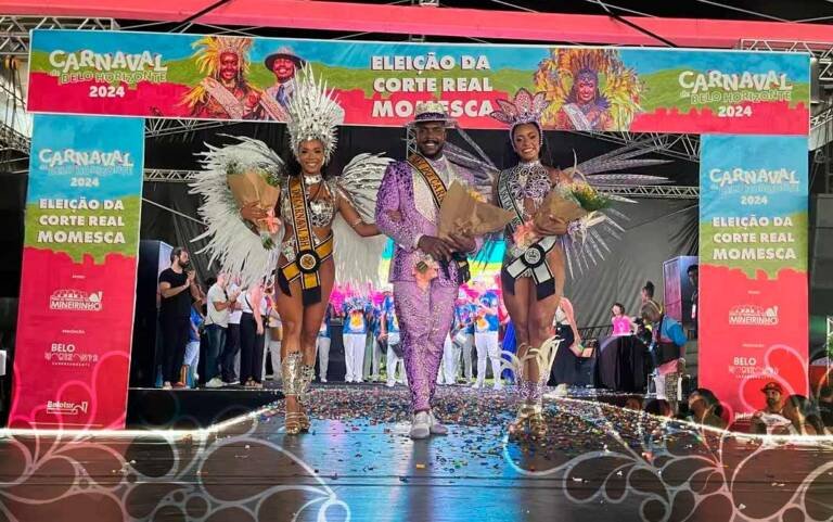 Corte do carnaval de BH abrilhanta desfile das campeãs na Marquês de Sapucaí