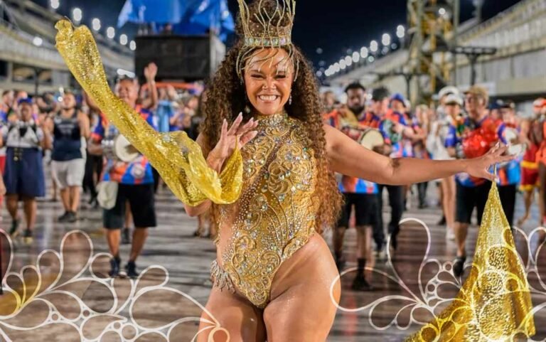 Madrinha da Em Cima da Hora inicia preparativos com fantasia do carnaval 2025